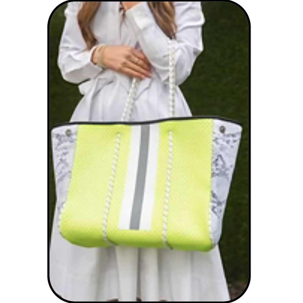 Neoprene Tote | Neon Yellow/Grey From Parker & Hyde